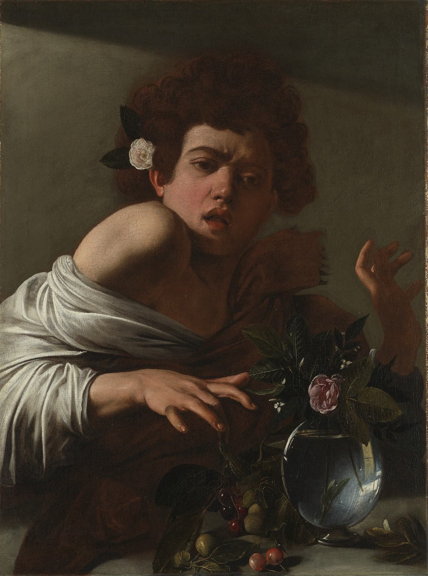Von einer Eidechse gebissener Knabe, Caravaggio, c. 1595