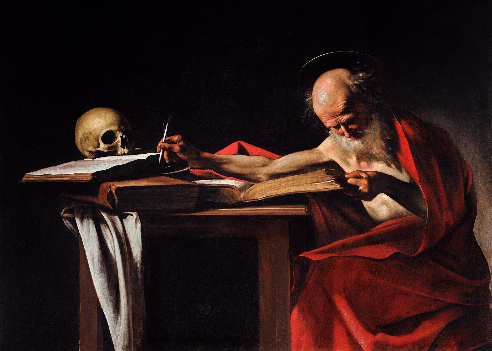 Saint Jérôme écrivant, Caravaggio, c. 1605–1606